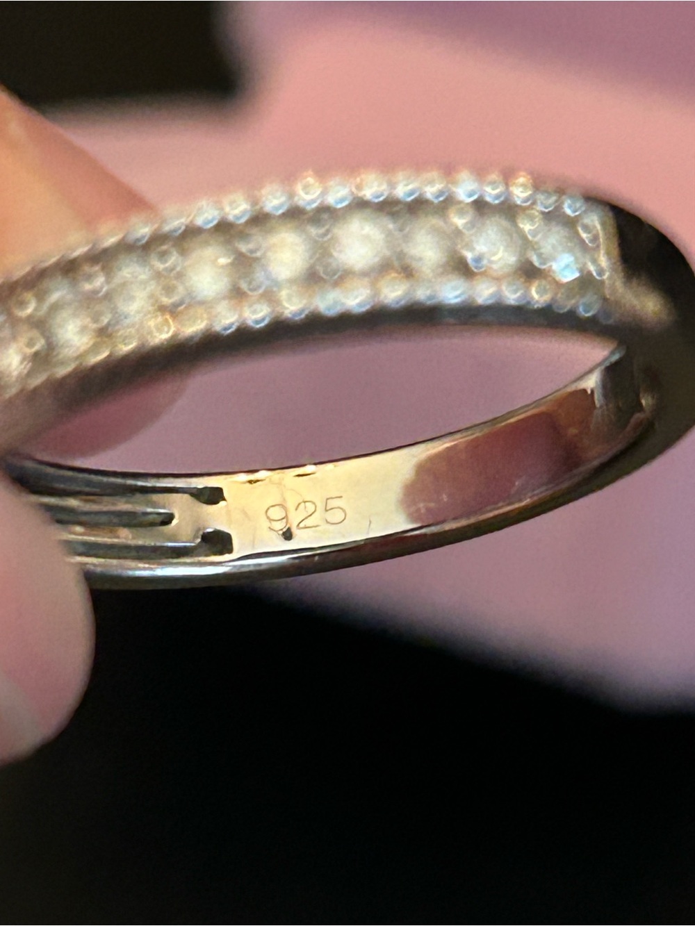 0.33CTW Lab-Grown White Diamond Band Ring Rhodium over 925 Sterling Silver Sz9 - Picture 6 of 10